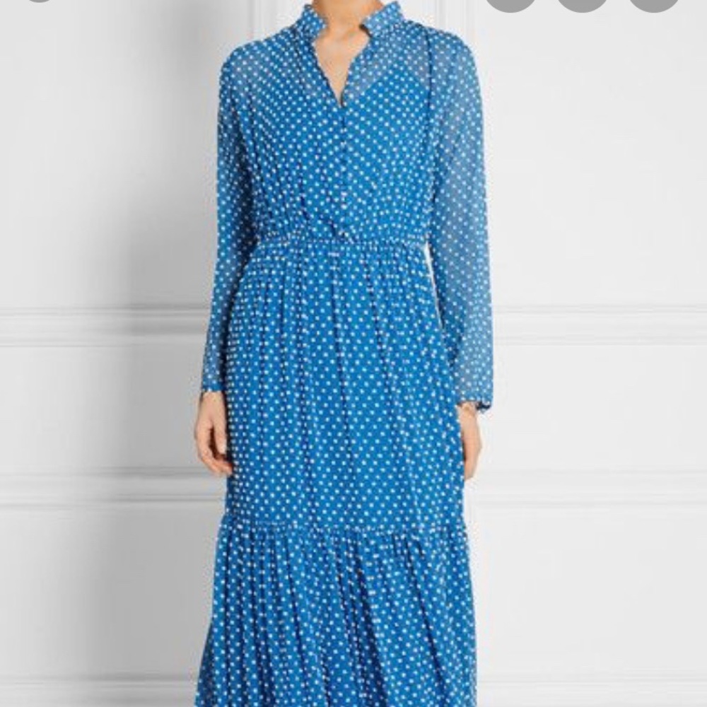 Saloni Alexia Swiss-Dot Chiffon Maxi Dress